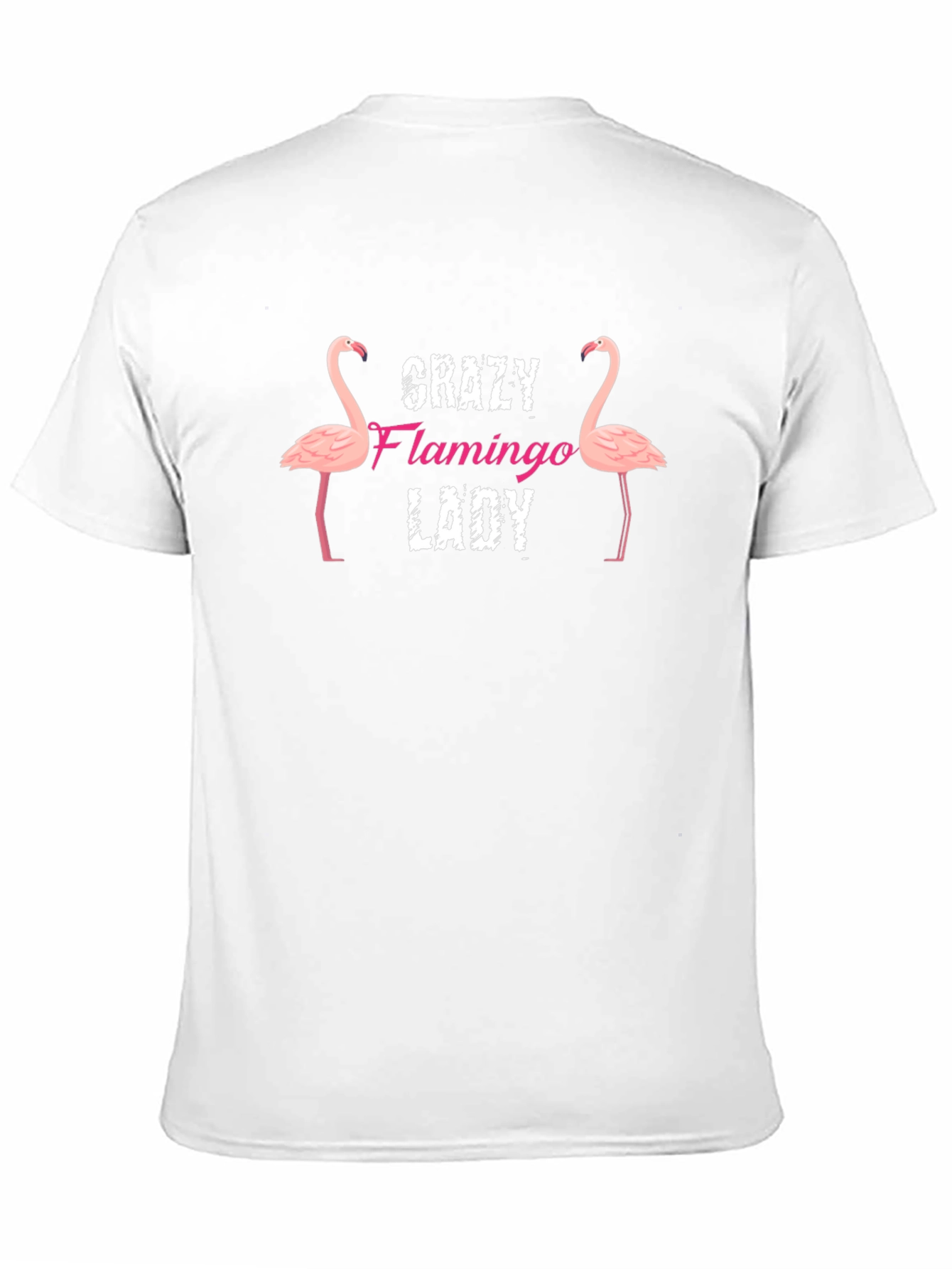 Crazy Flamingo Lady Black Graphic T-Shirt