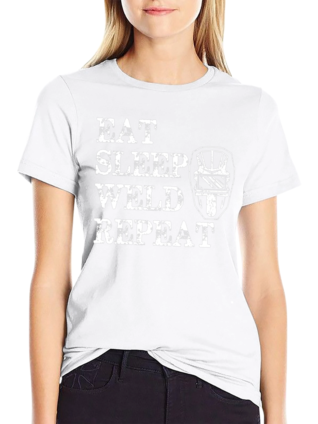 Eat Sleep Weld Repeat Black T-Shirt