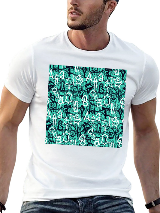 Abstract Print Black T-Shirt