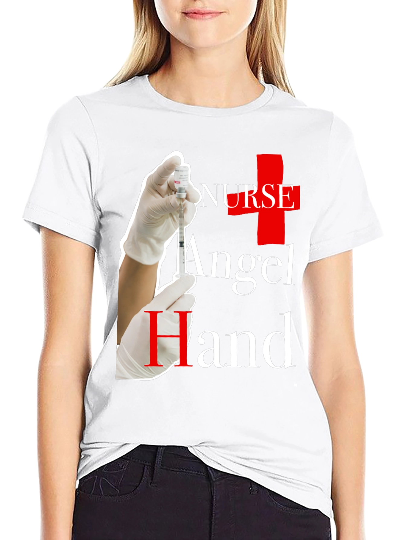 Nurse Angel Hand Graphic T-Shirt
