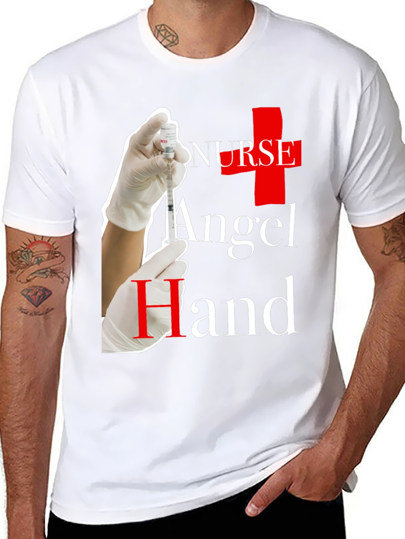 Nurse Angel Hand Graphic T-Shirt