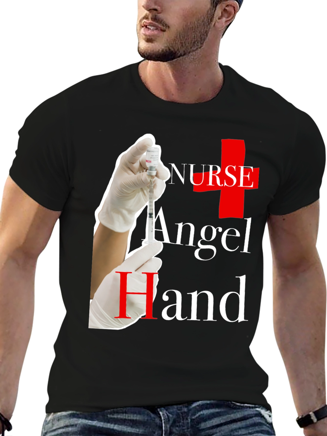 Nurse Angel Hand Graphic T-Shirt