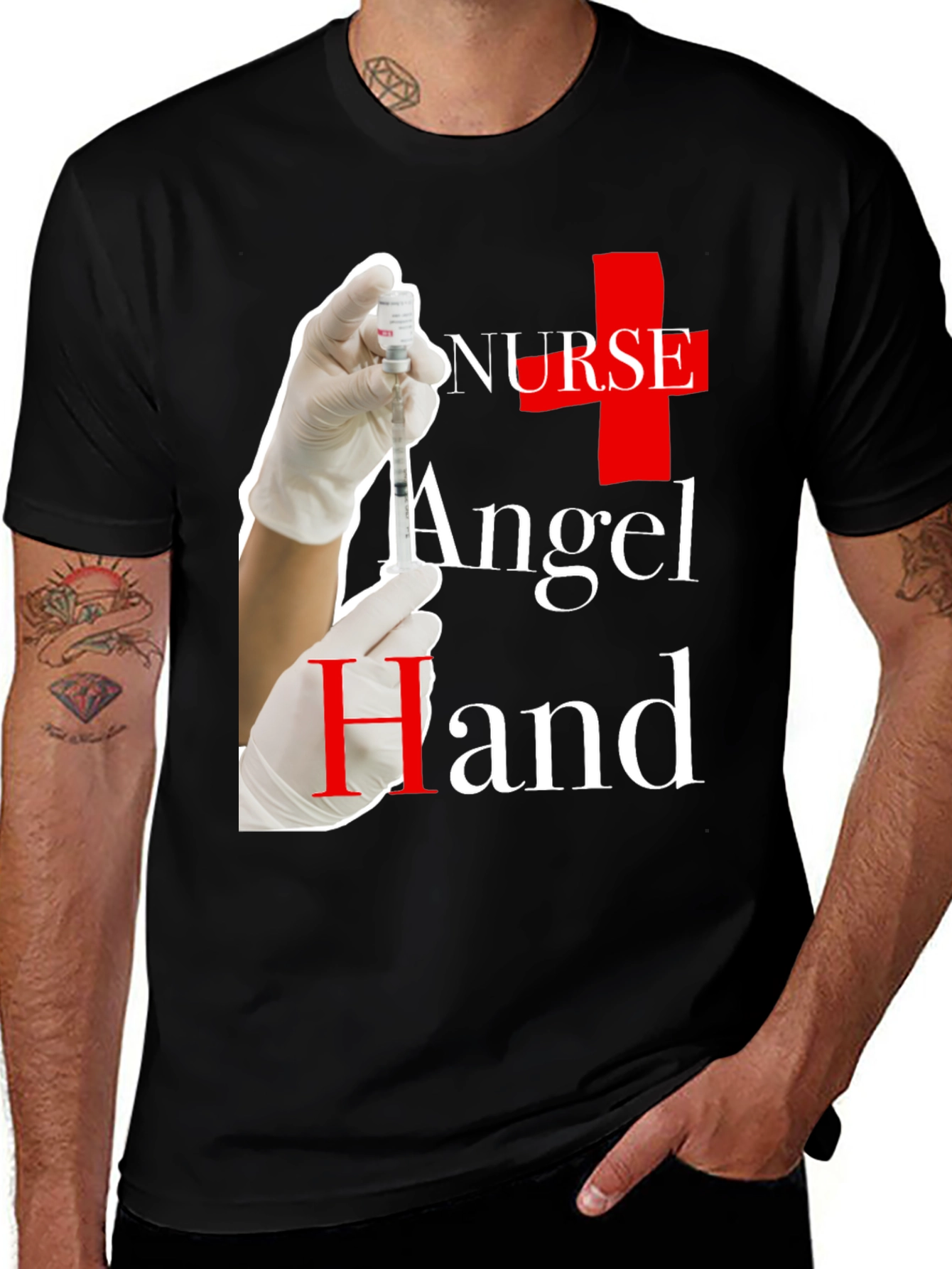 Nurse Angel Hand Graphic T-Shirt