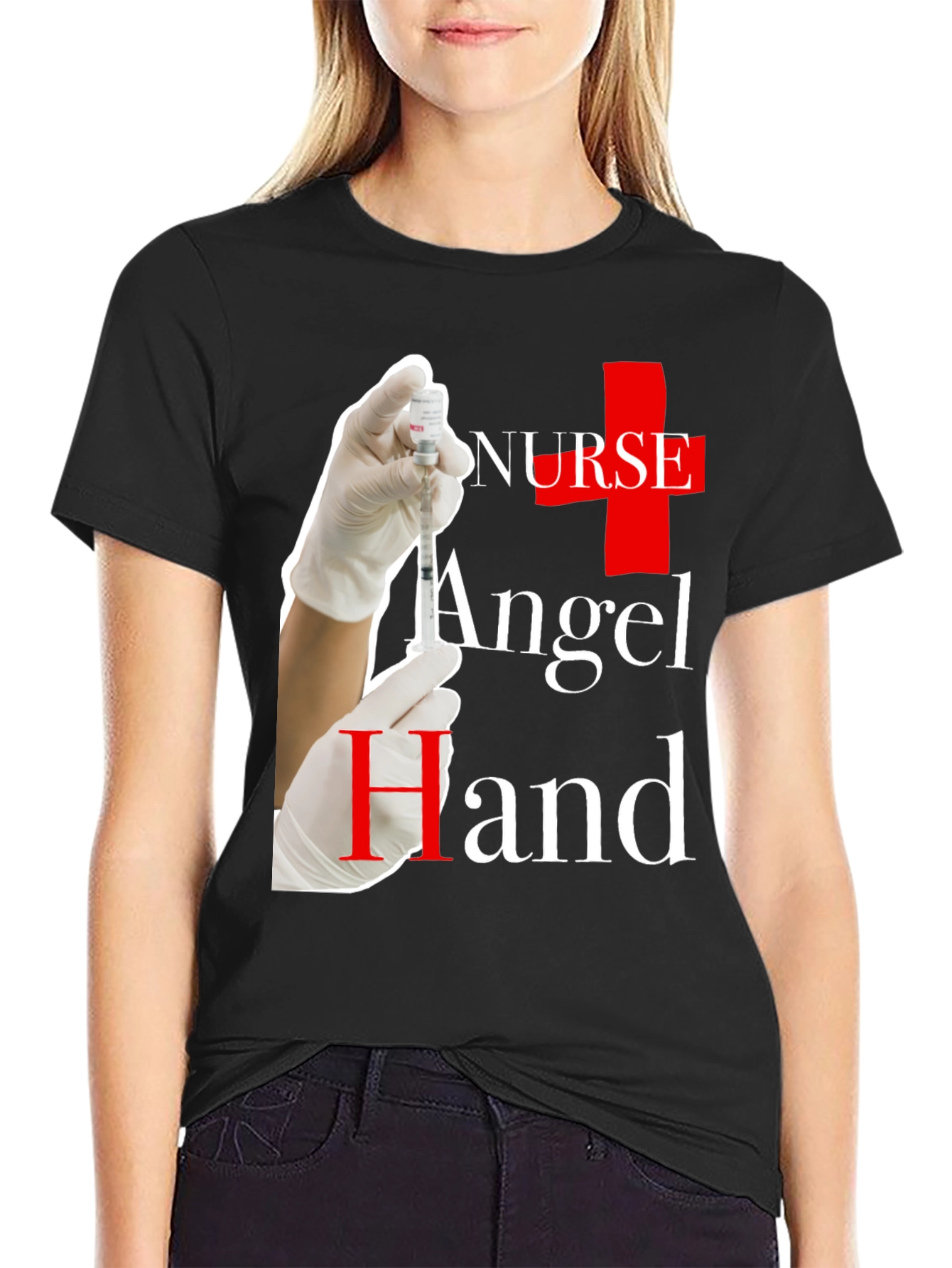 Nurse Angel Hand Graphic T-Shirt