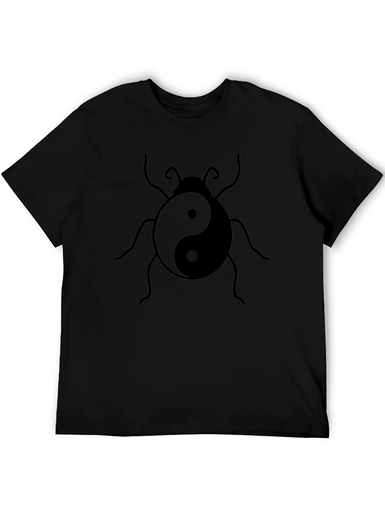 Yin Yang Bug Graphic T-Shirt - Black