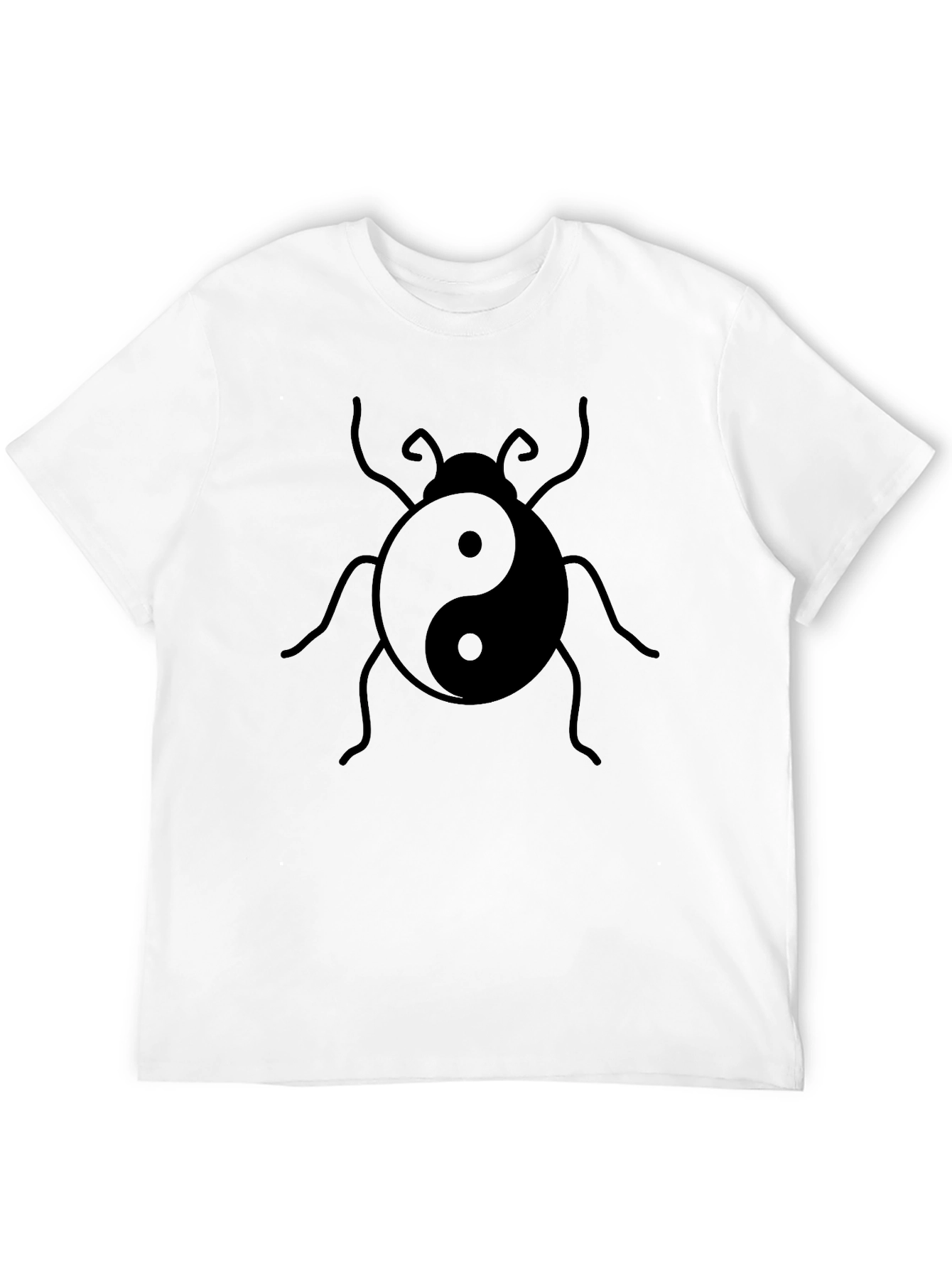 Yin Yang Bug Graphic T-Shirt - Black