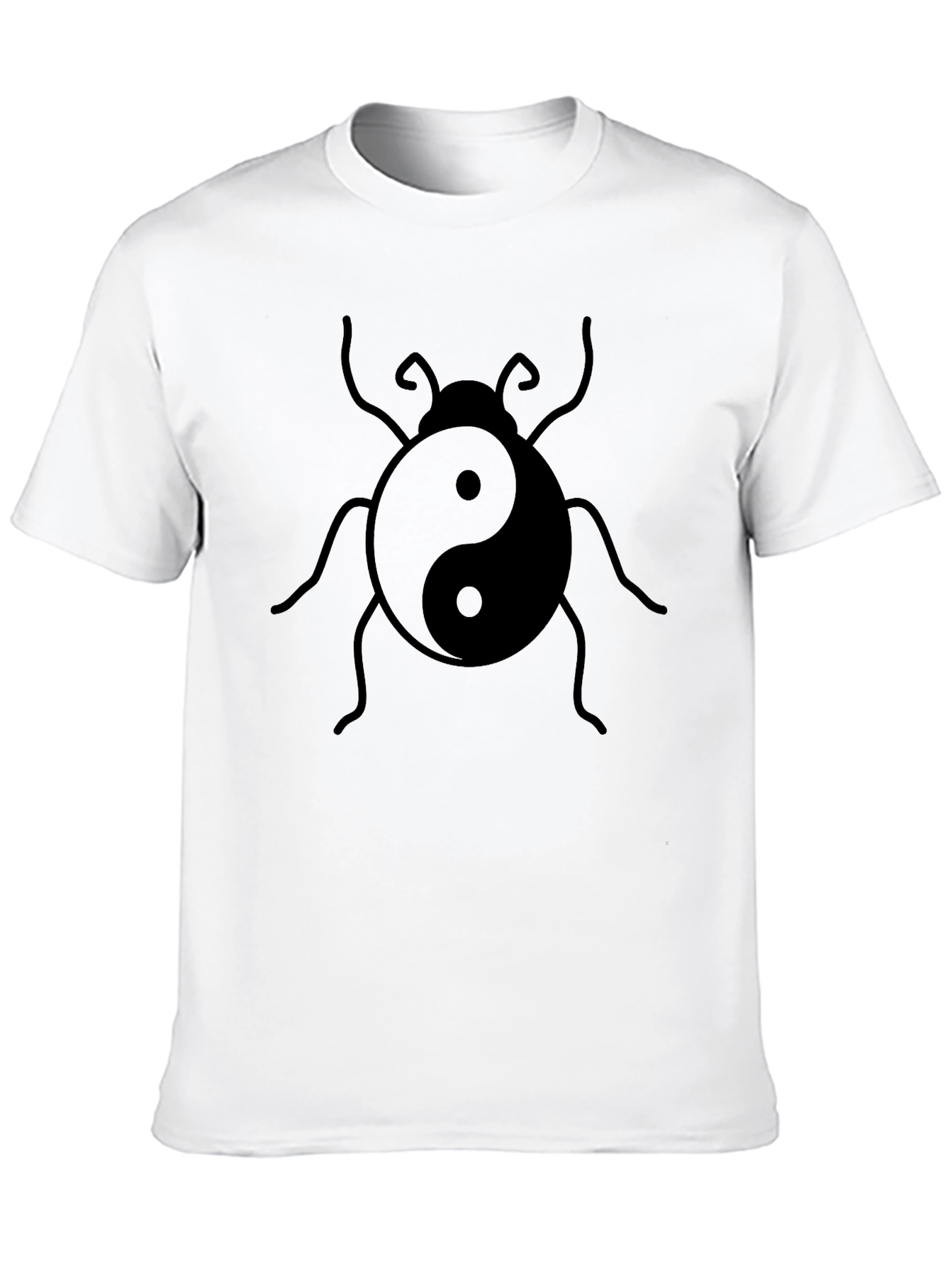 Yin Yang Bug Graphic T-Shirt - Black