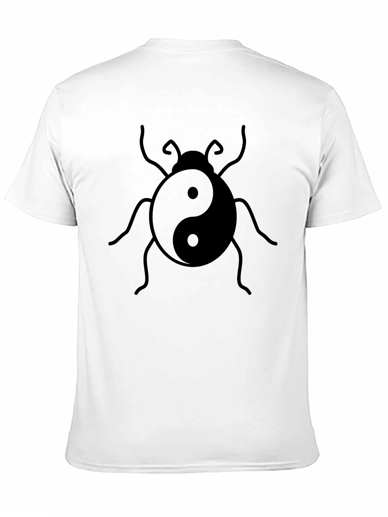 Yin Yang Bug Graphic T-Shirt - Black