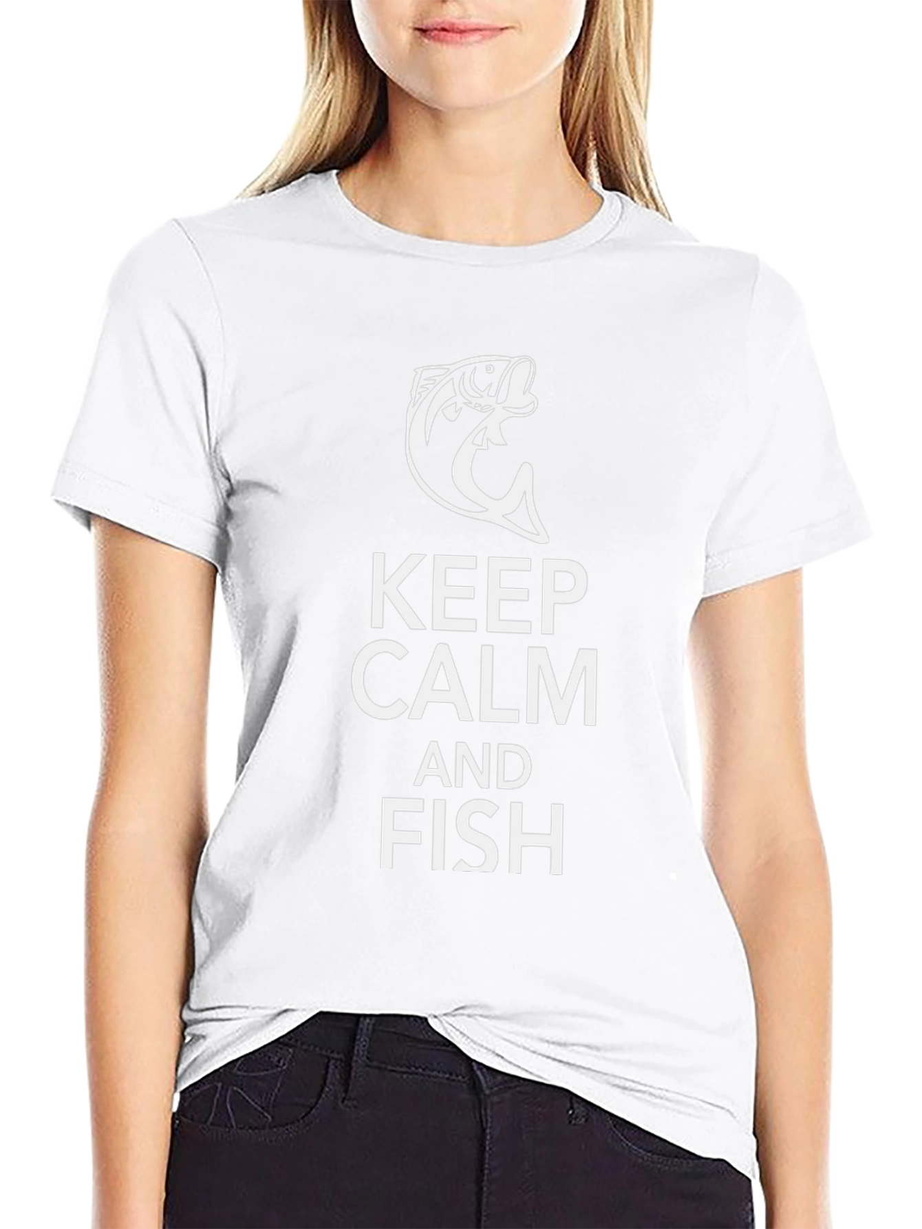 Keep Calm and Fish T-Shirt - Black Cotton Tee