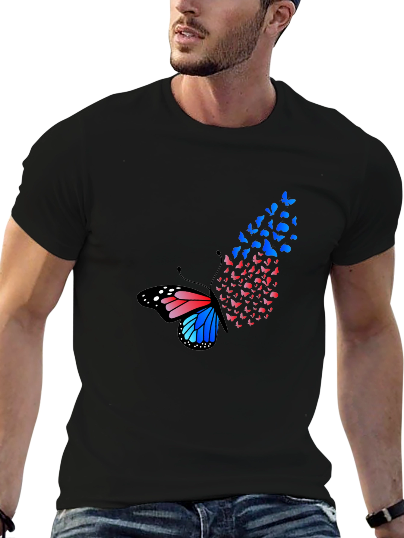 Butterfly Effect Graphic Tee - Fashionable Mens T-Shirt