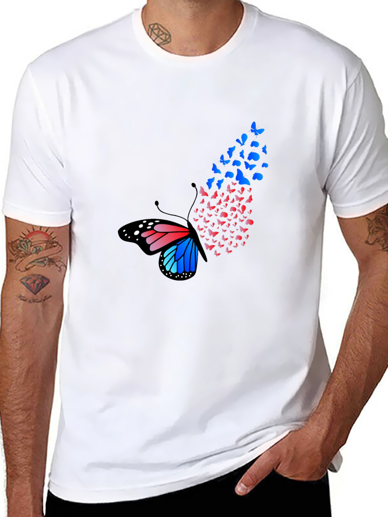 Butterfly Effect Graphic Tee - Fashionable Mens T-Shirt