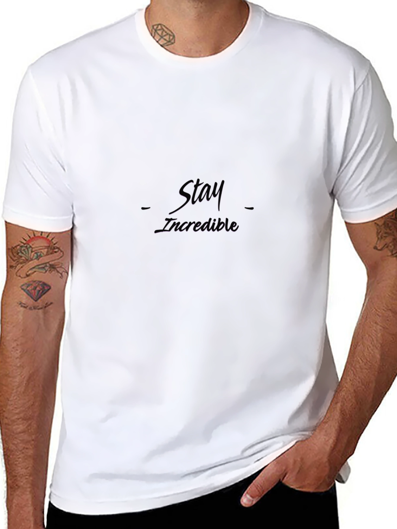 Stay Incredible - Trendy Black Graphic Tee