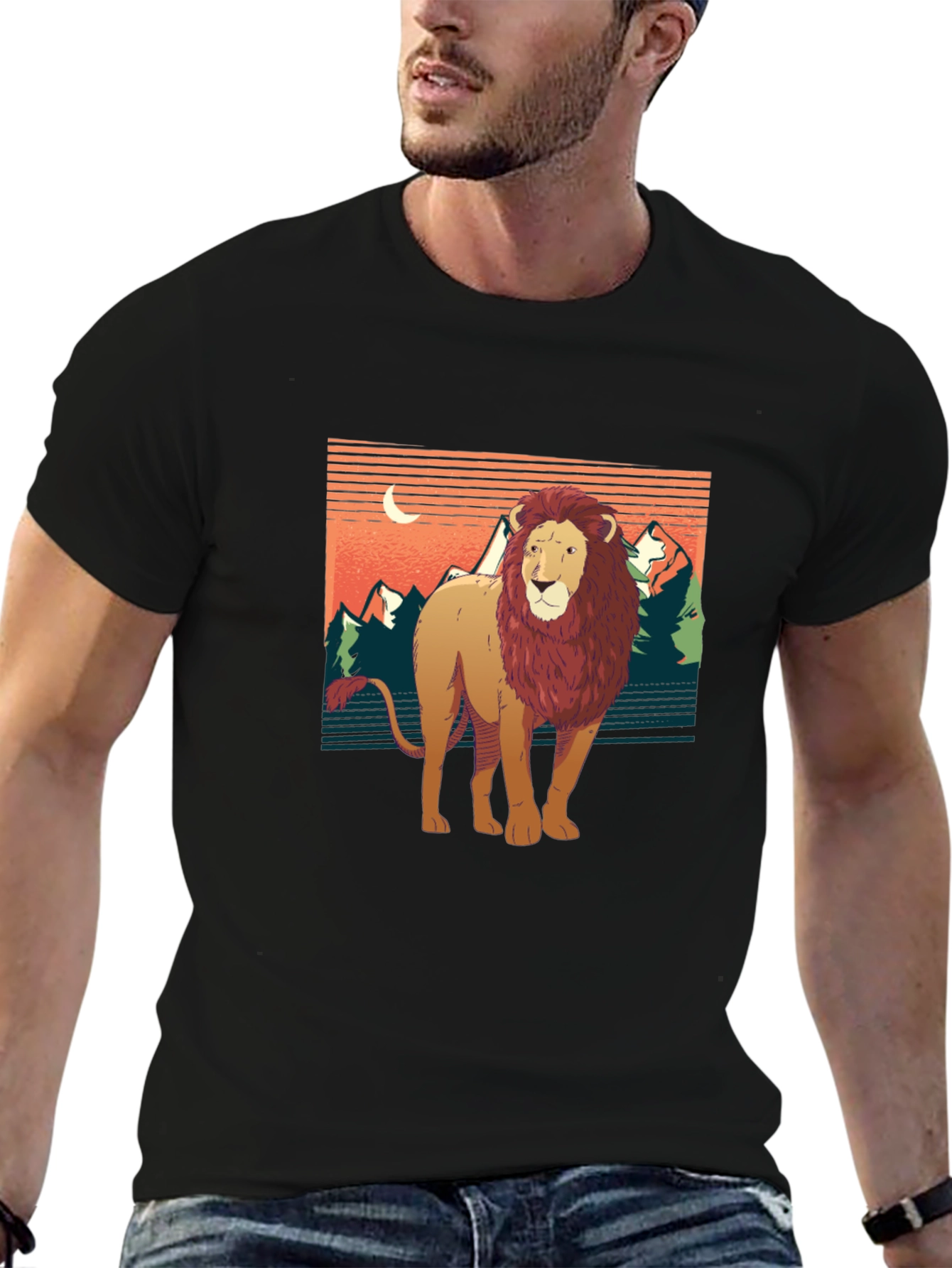 Lion Graphic Tee - Nature Inspired Design