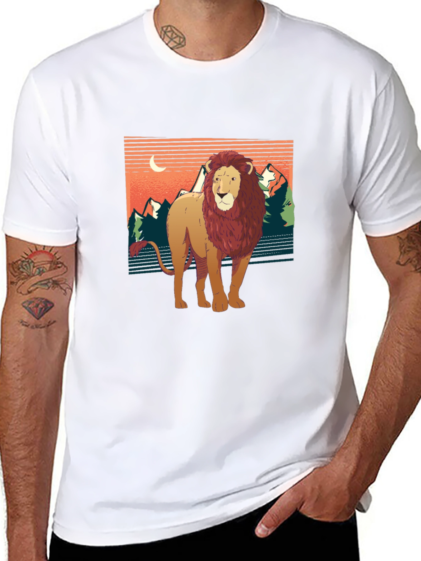 Lion Graphic Tee - Nature Inspired Design