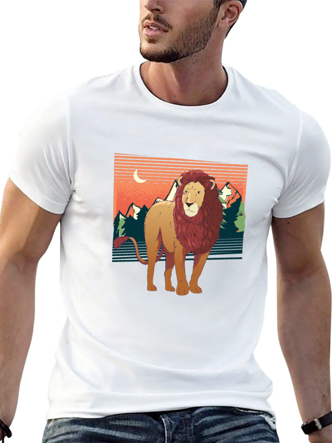 Lion Graphic Tee - Nature Inspired Design
