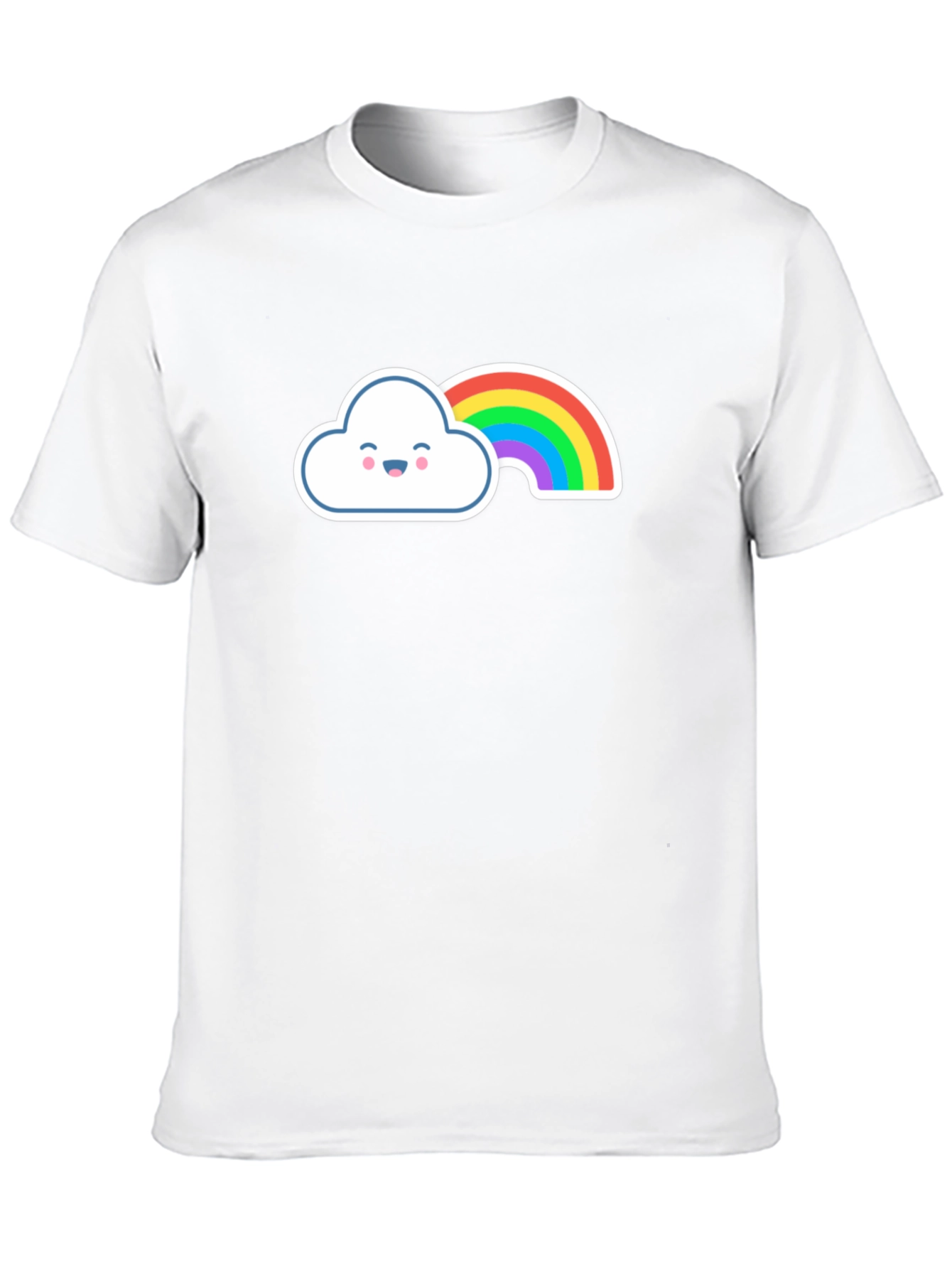 Cute Rainbow Cloud Graphic Tee - Soft Cotton Blend