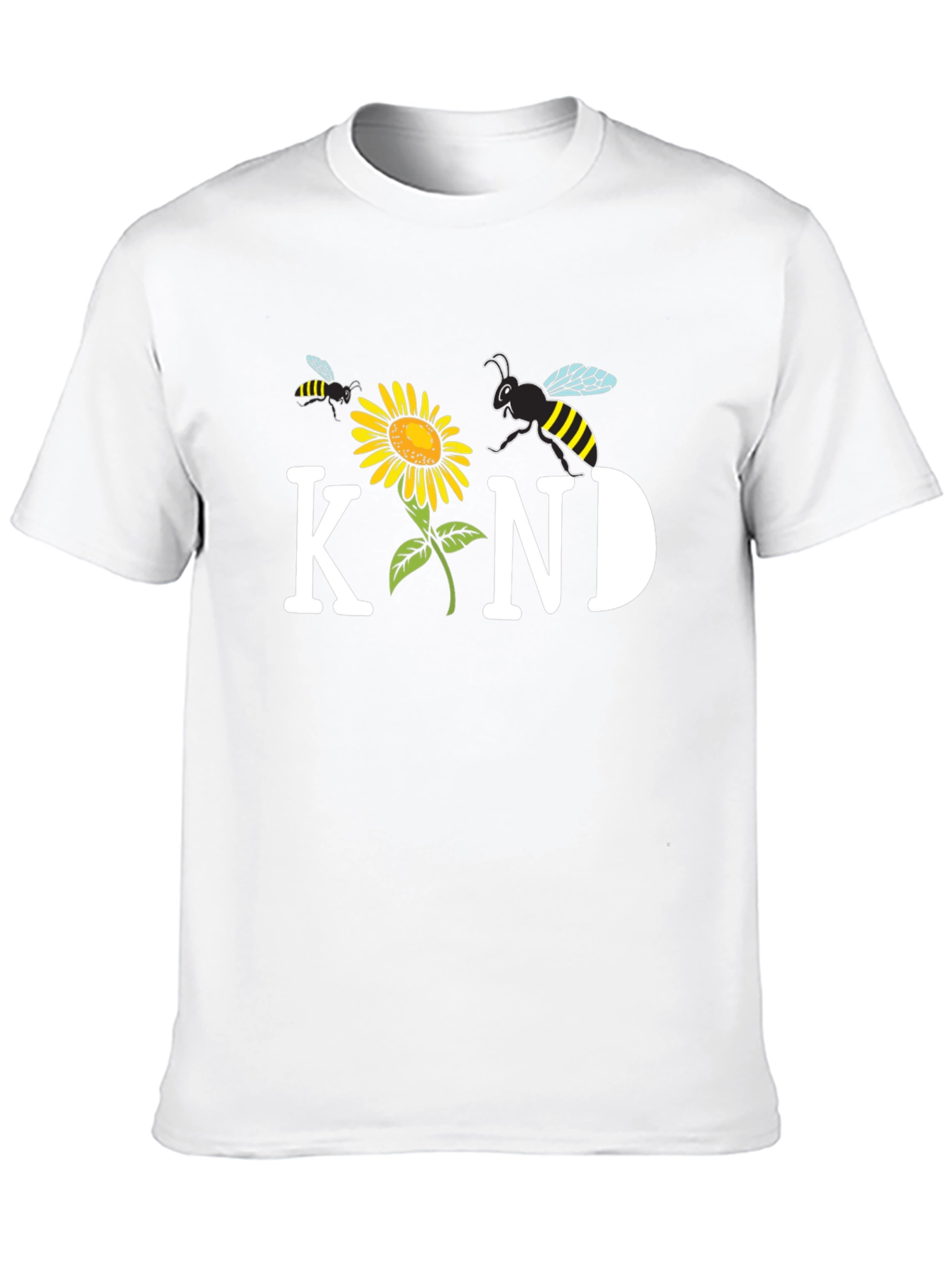 Kind Bee Sunflower Graphic Tee - Unisex Black T-Shirt