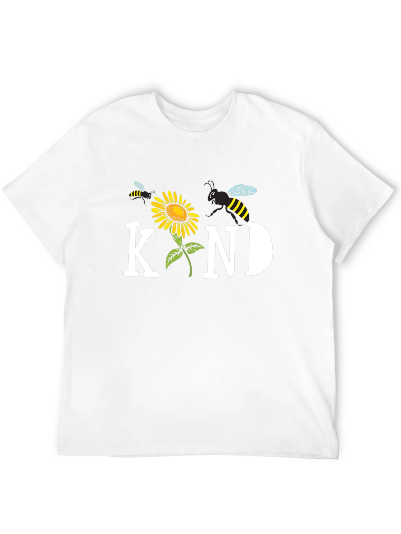 Kind Bee Sunflower Graphic Tee - Unisex Black T-Shirt