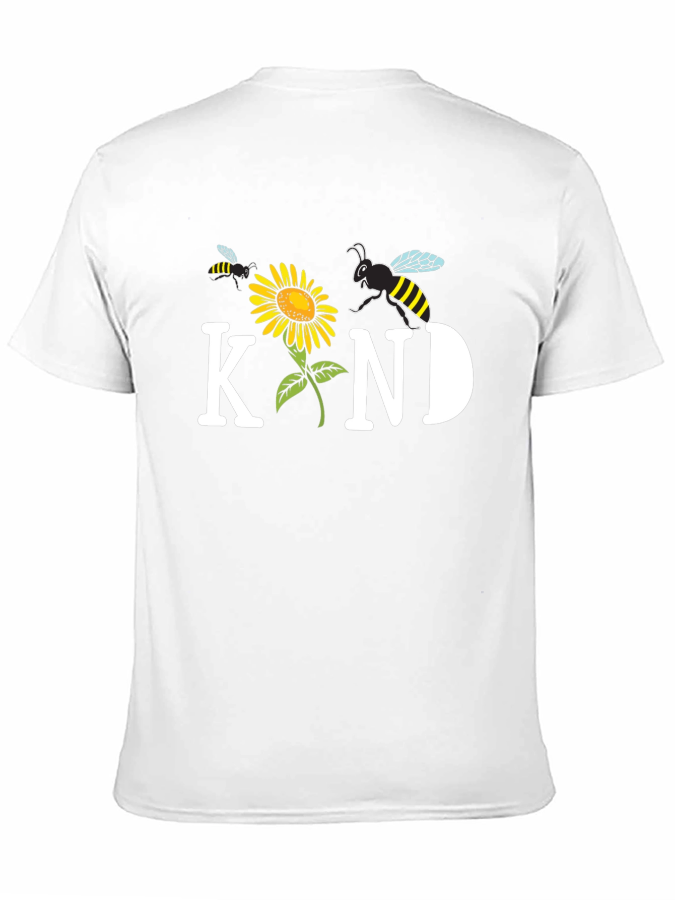 Kind Bee Sunflower Graphic Tee - Unisex Black T-Shirt