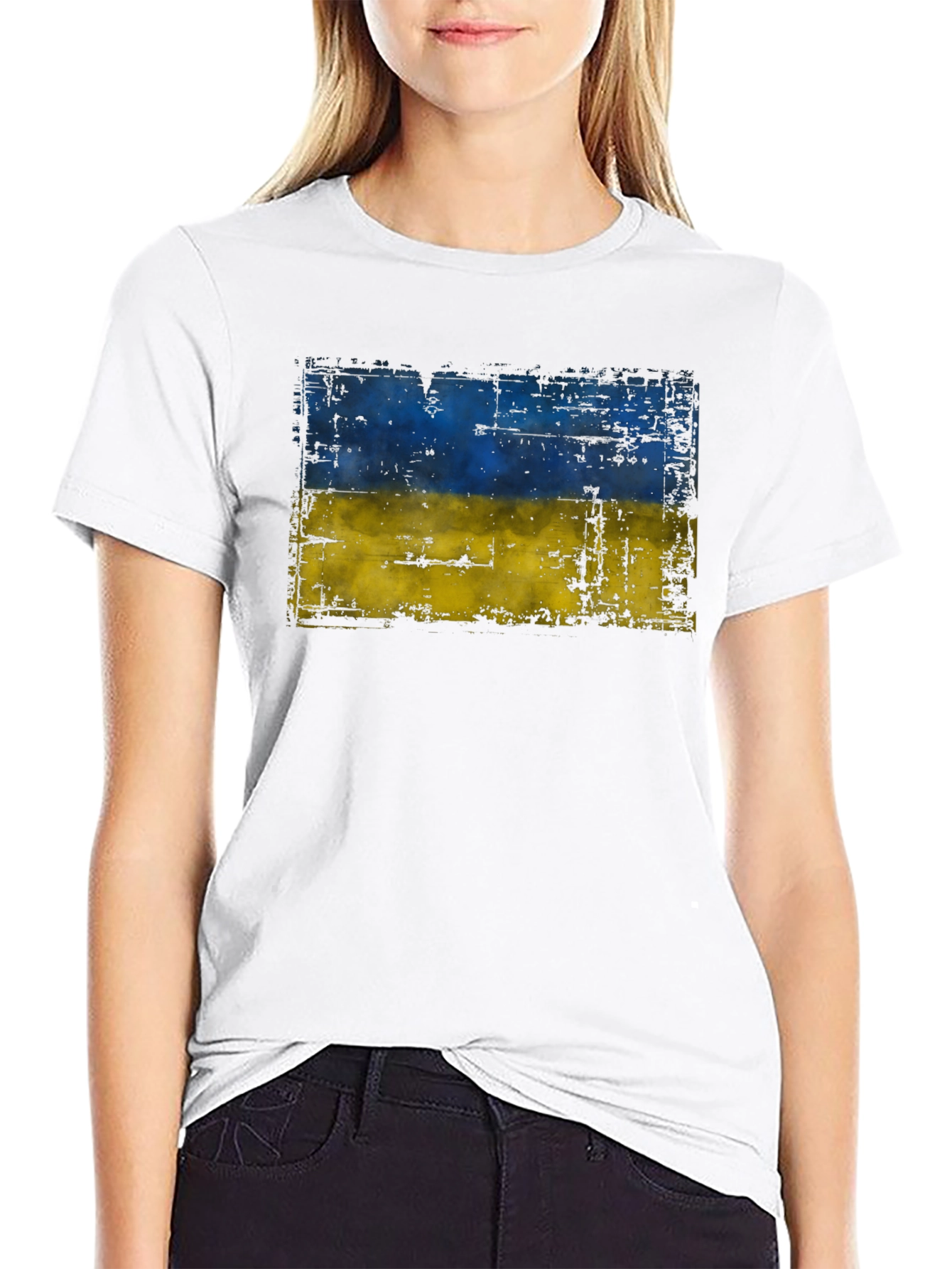 Ukraine Flag T-Shirt - Distressed Design