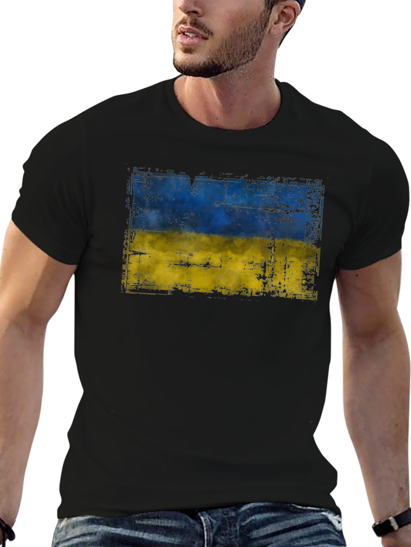 Ukraine Flag T-Shirt - Distressed Design
