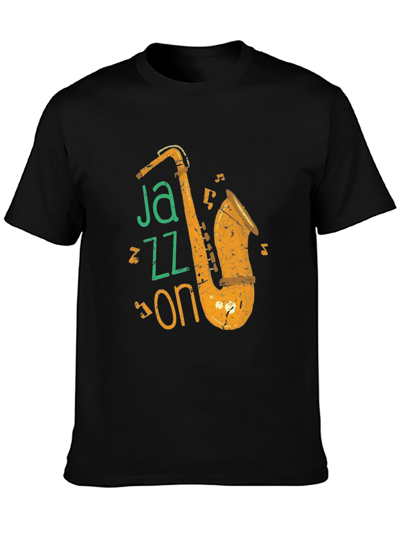 Jazz On Black Graphic Tee - Music Lover Shirt