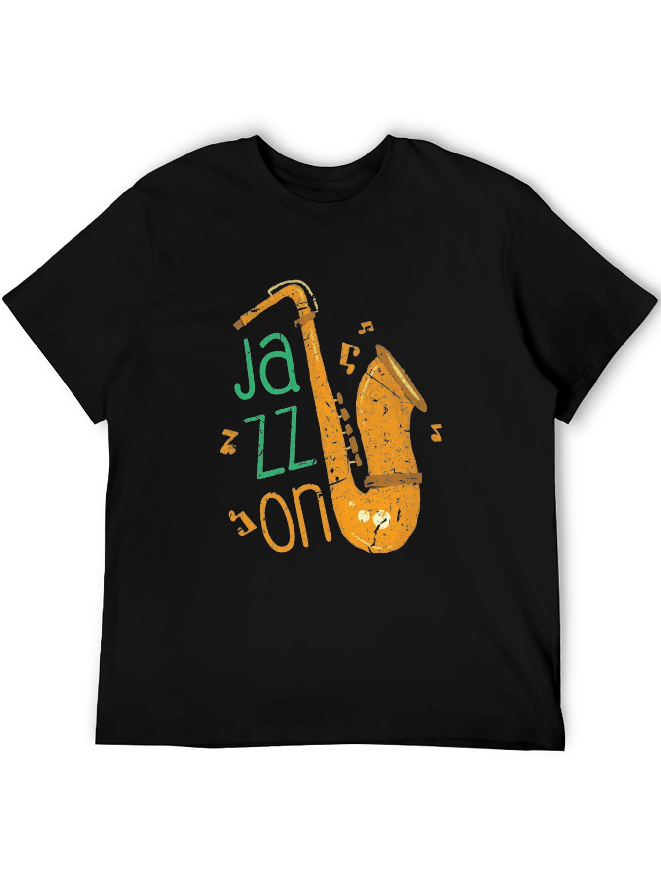 Jazz On Black Graphic Tee - Music Lover Shirt