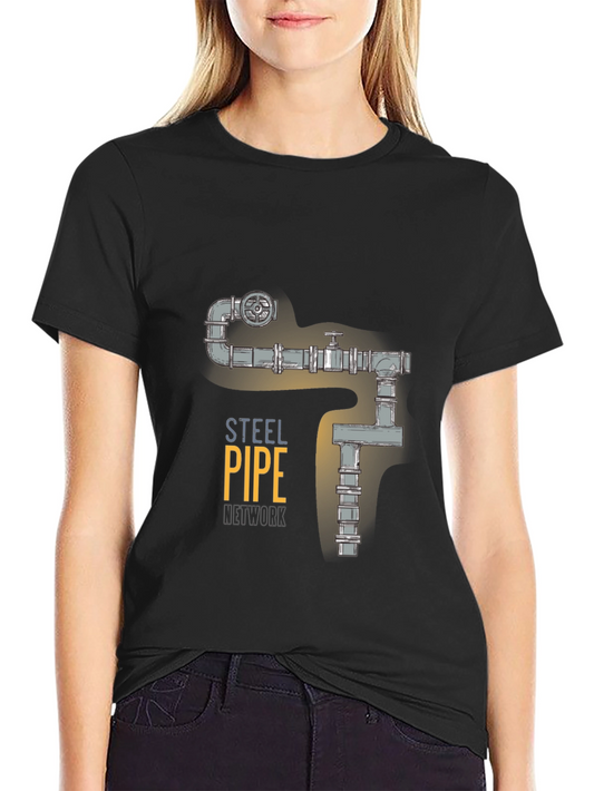 Steel Pipe Network Graphic Tee - Industrial Design