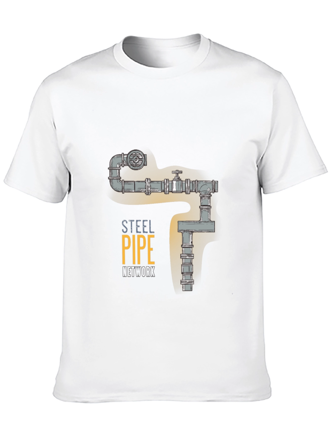 Steel Pipe Network Graphic Tee - Industrial Design