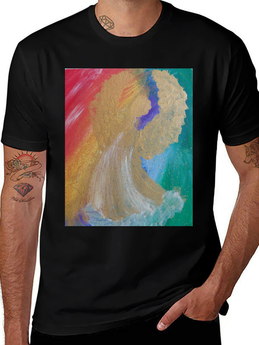 Abstract Angel Graphic Tee - Artistic Expression