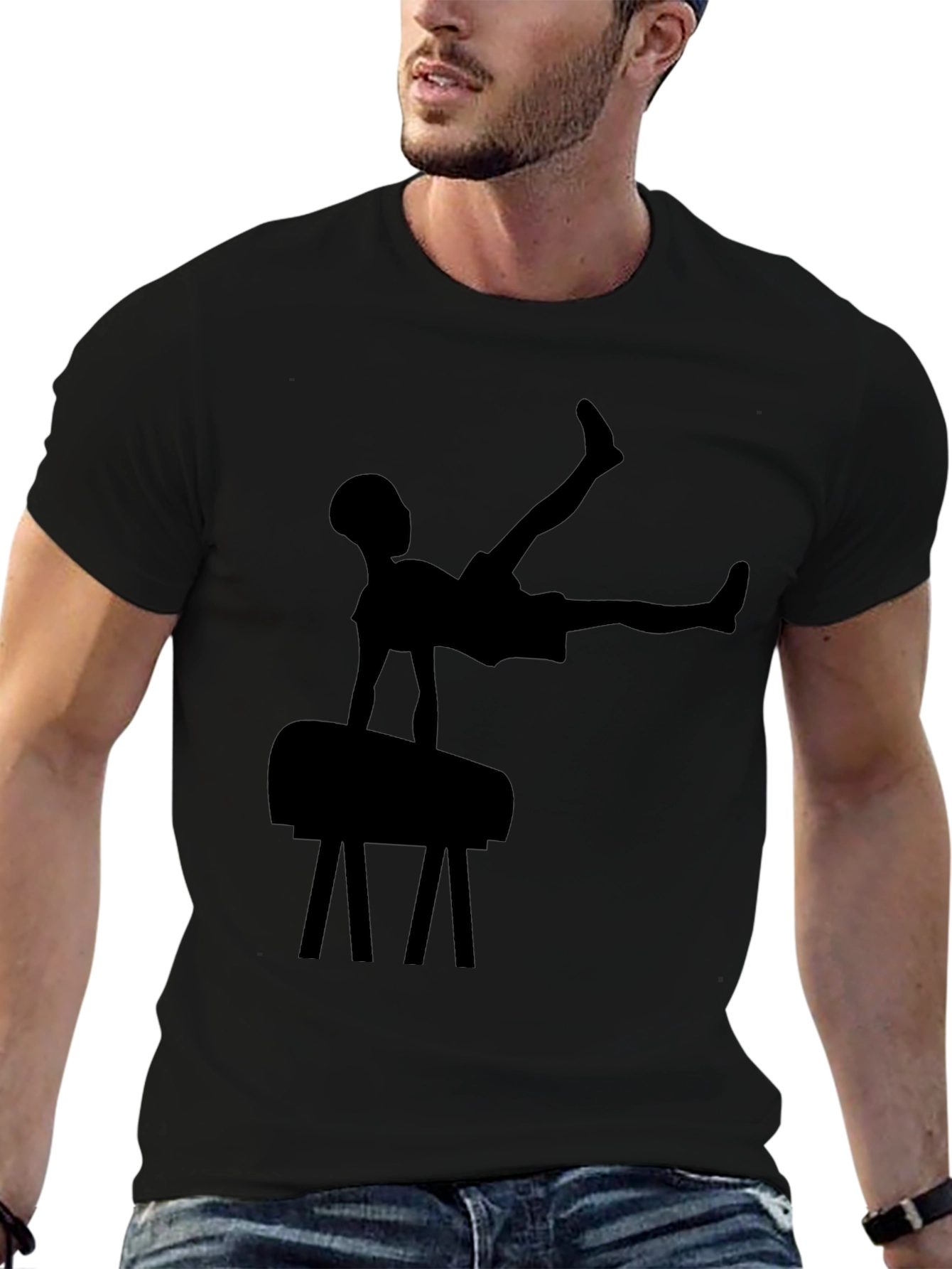 Gymnast Silhouette Black T-Shirt