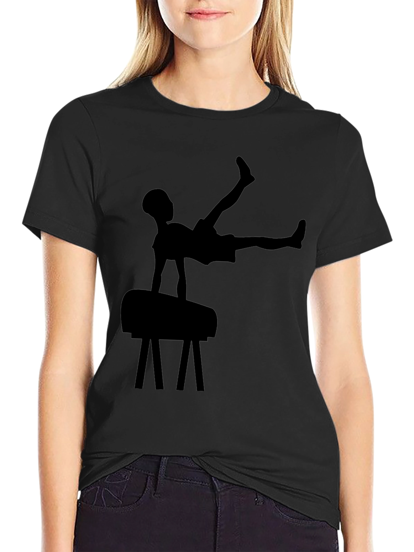 Gymnast Silhouette Black T-Shirt