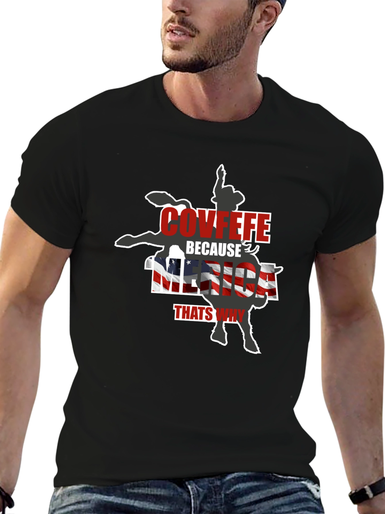 Covfefe Because Merica Thats Why Black T-Shirt