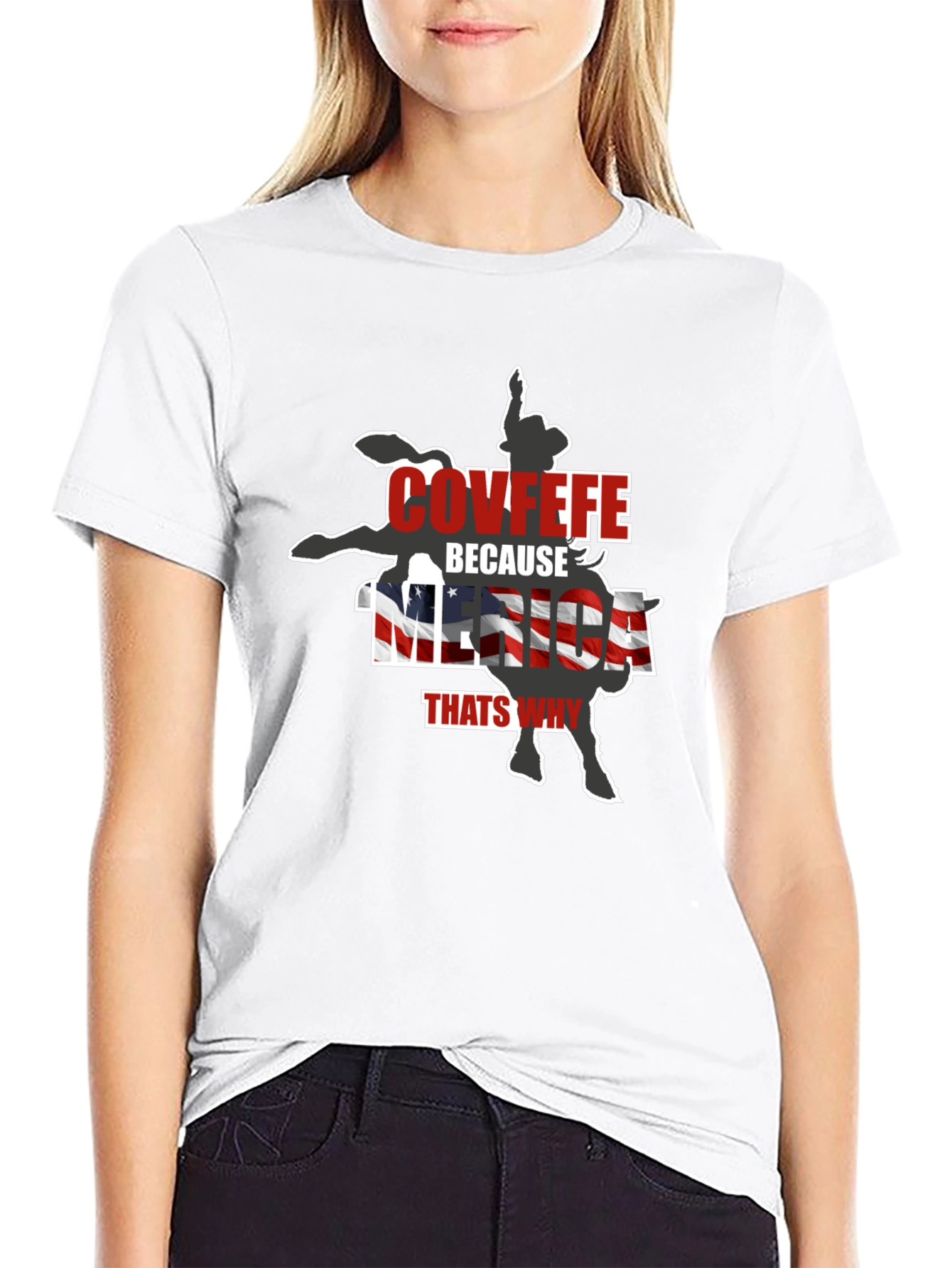 Covfefe Because Merica Thats Why Black T-Shirt