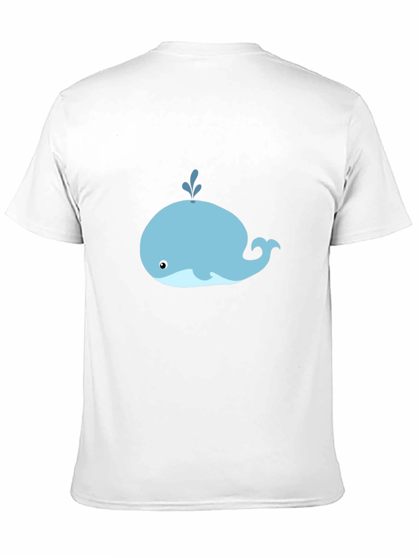 Cute Whale Graphic Tee - Black Cotton T-Shirt