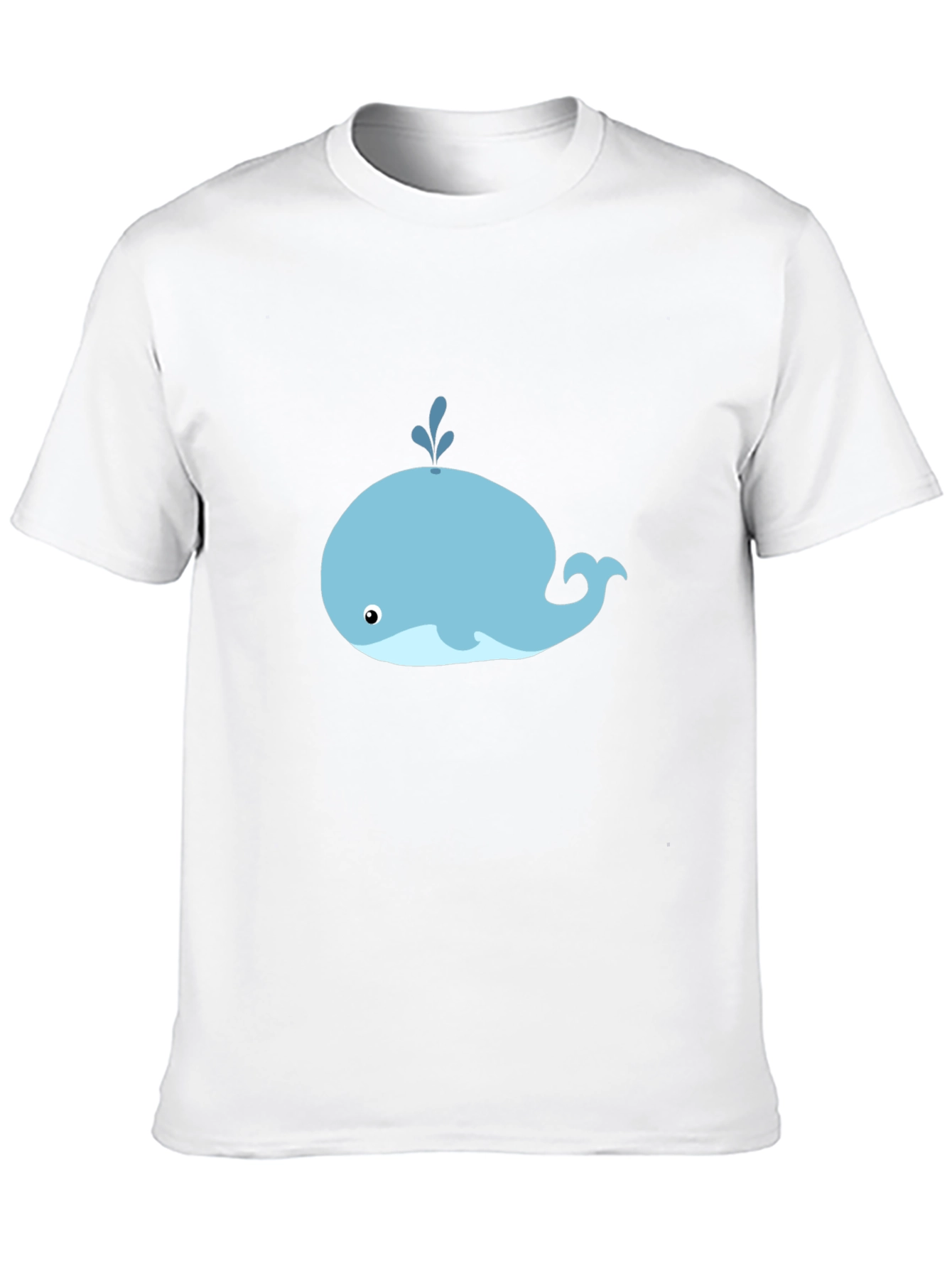 Cute Whale Graphic Tee - Black Cotton T-Shirt