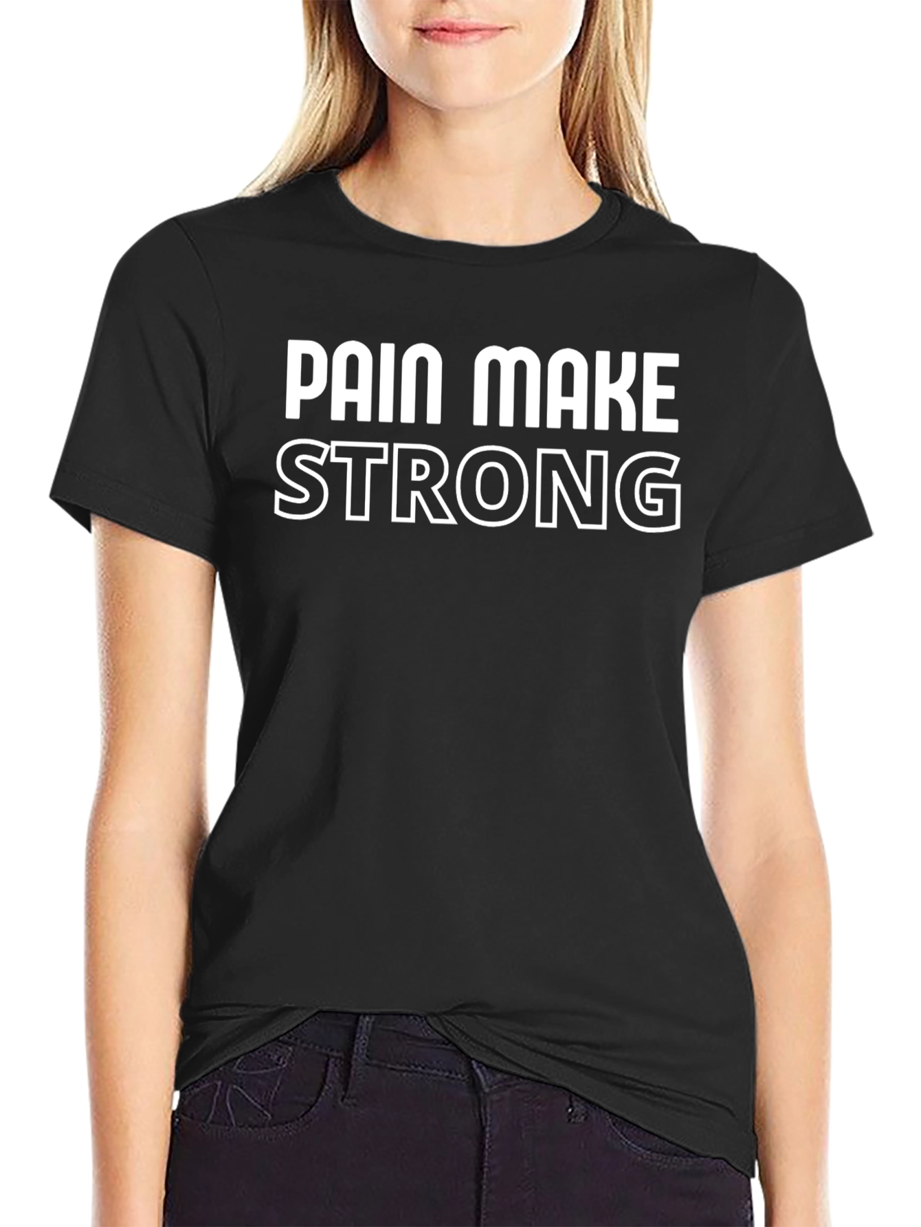 Pain Make Strong Black Graphic Tee