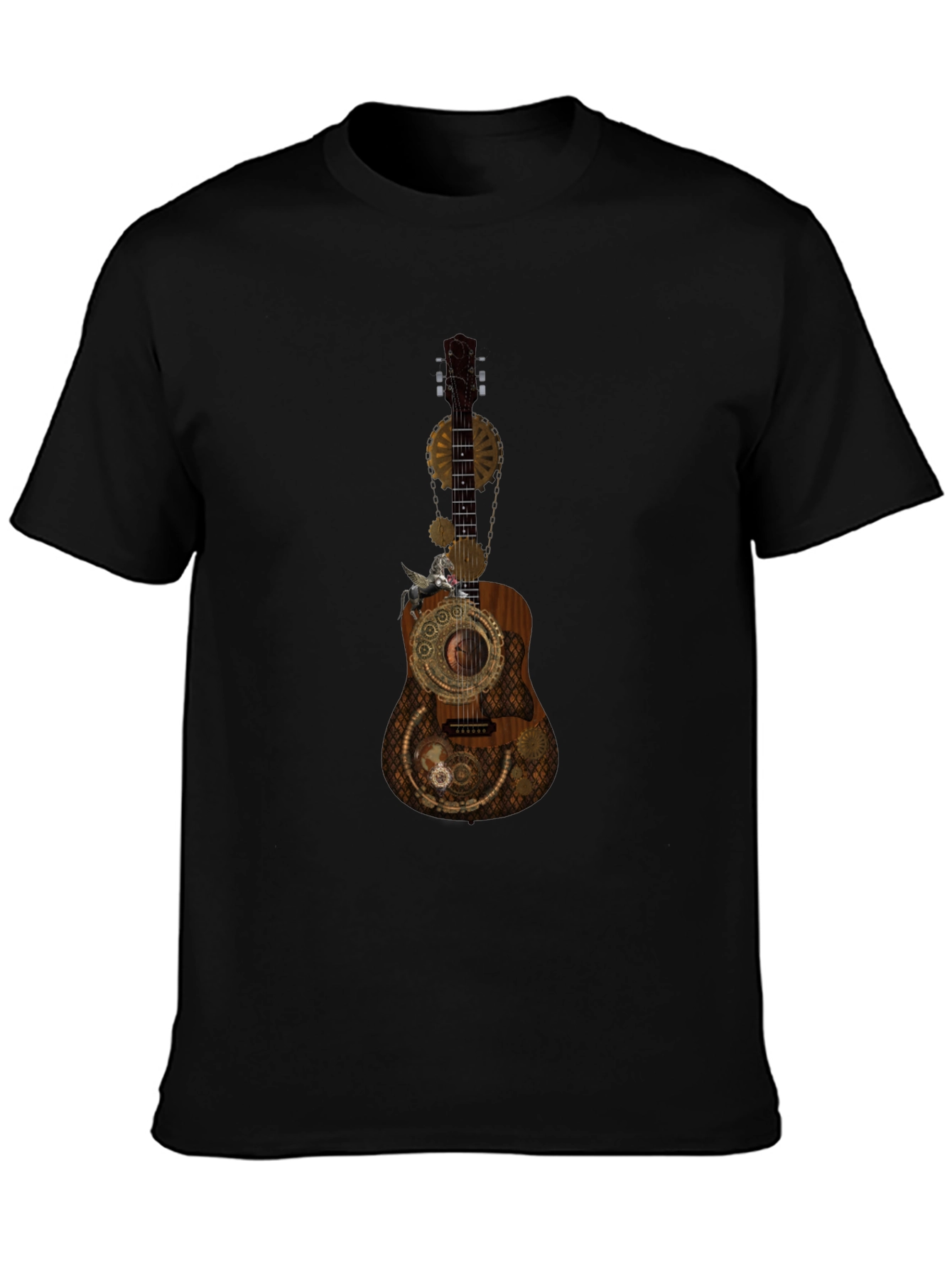 Steampunk Guitar Graphic Tee - Unique Design