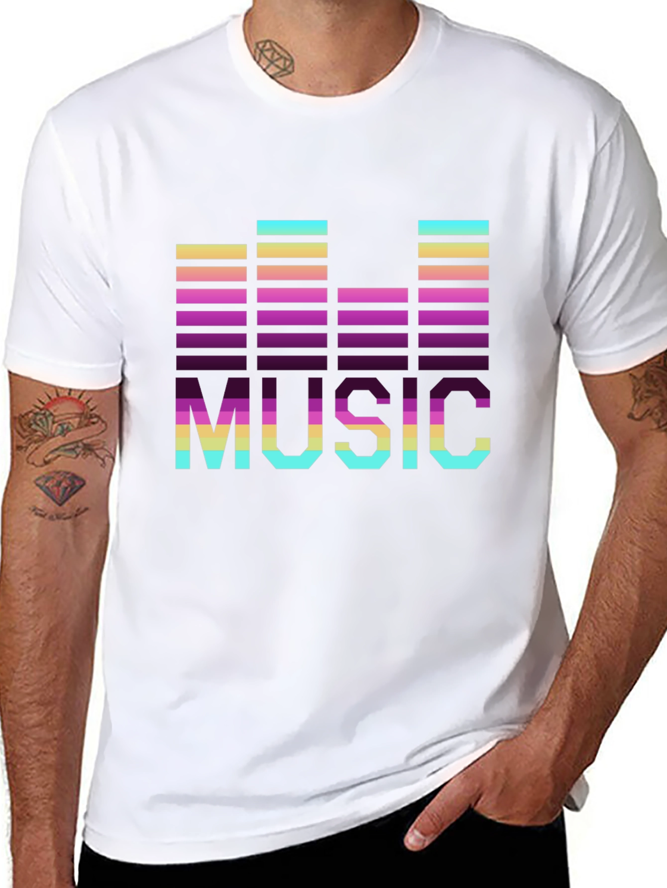 Retro Music Graphic Tee - Black
