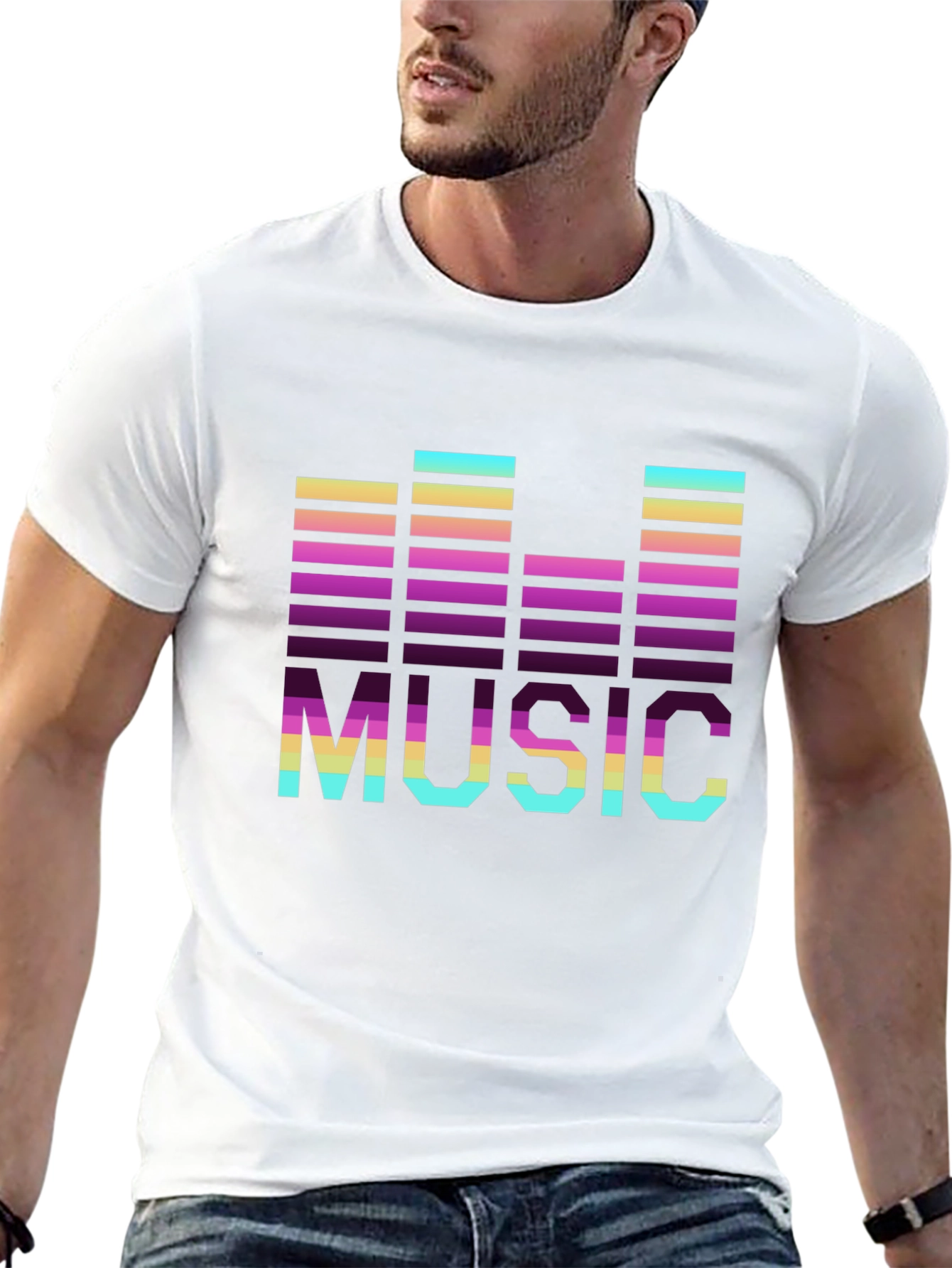 Retro Music Graphic Tee - Black