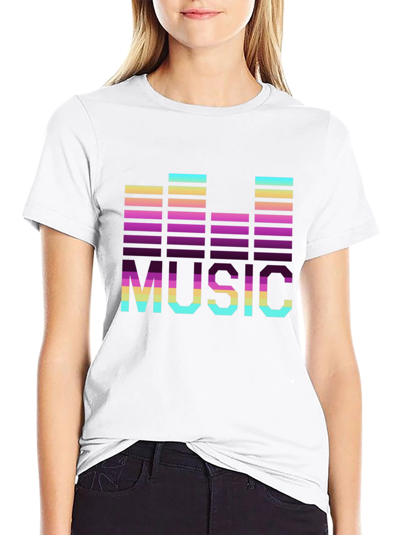 Retro Music Graphic Tee - Black