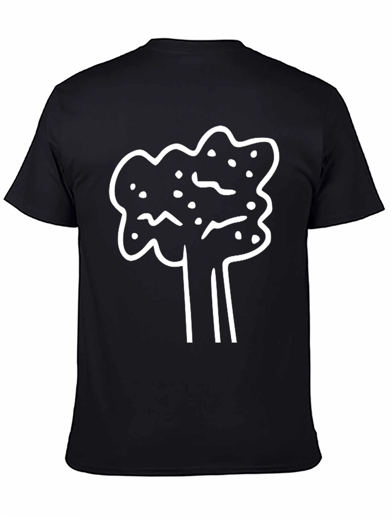 Abstract Tree Graphic Tee - Casual Black T-Shirt