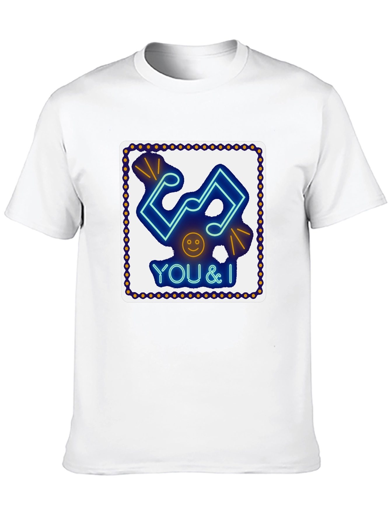 Neon Music Notes T-Shirt - You & I Design