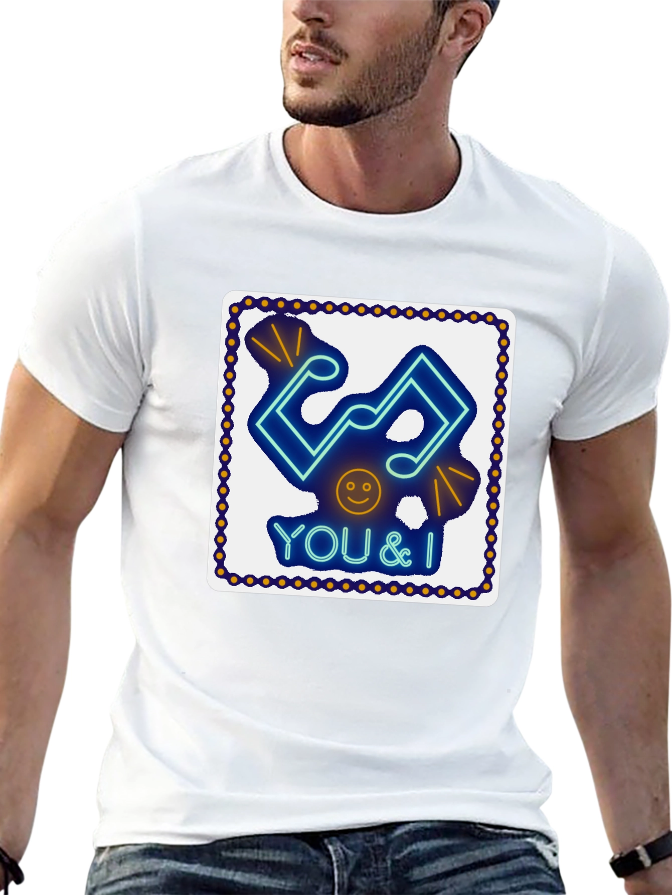 Neon Music Notes T-Shirt - You & I Design