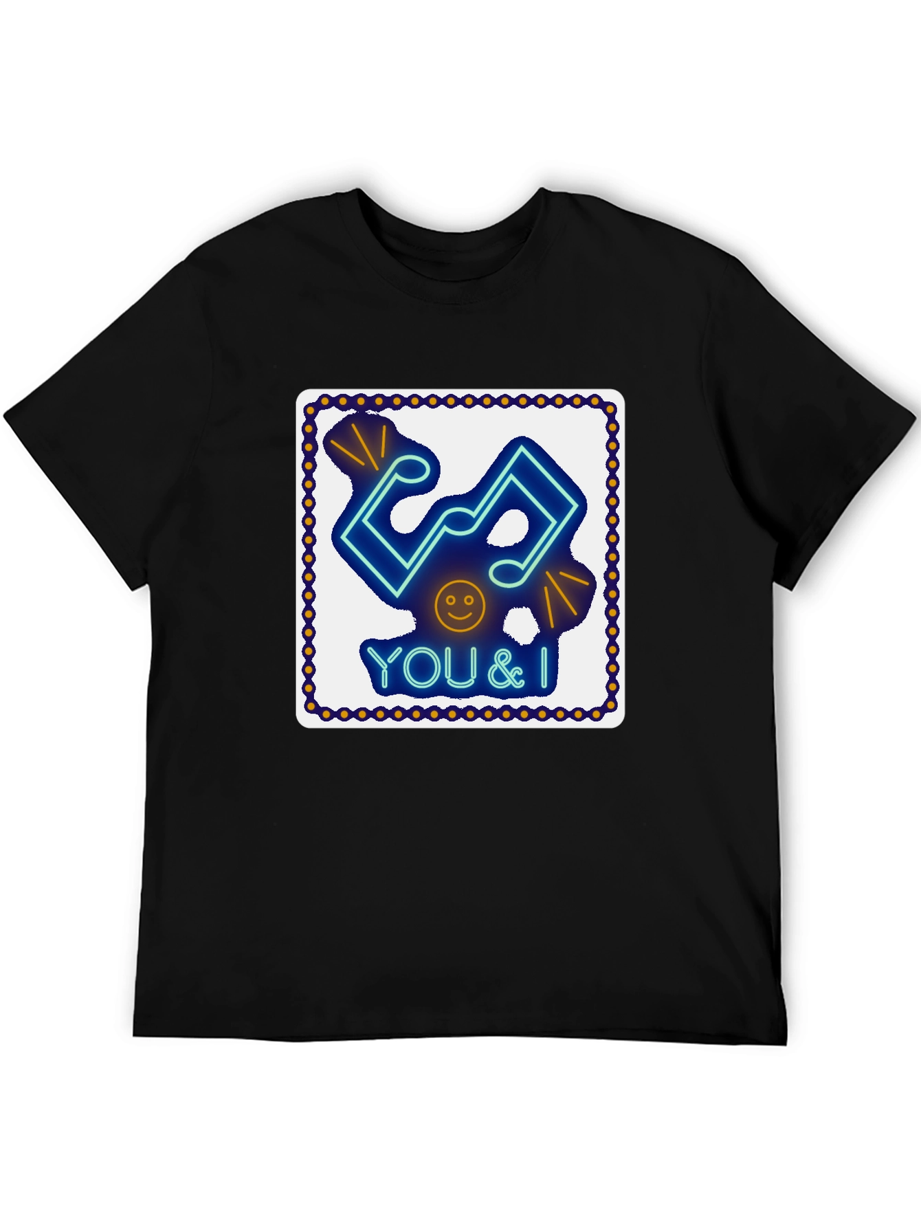 Neon Music Notes T-Shirt - You & I Design