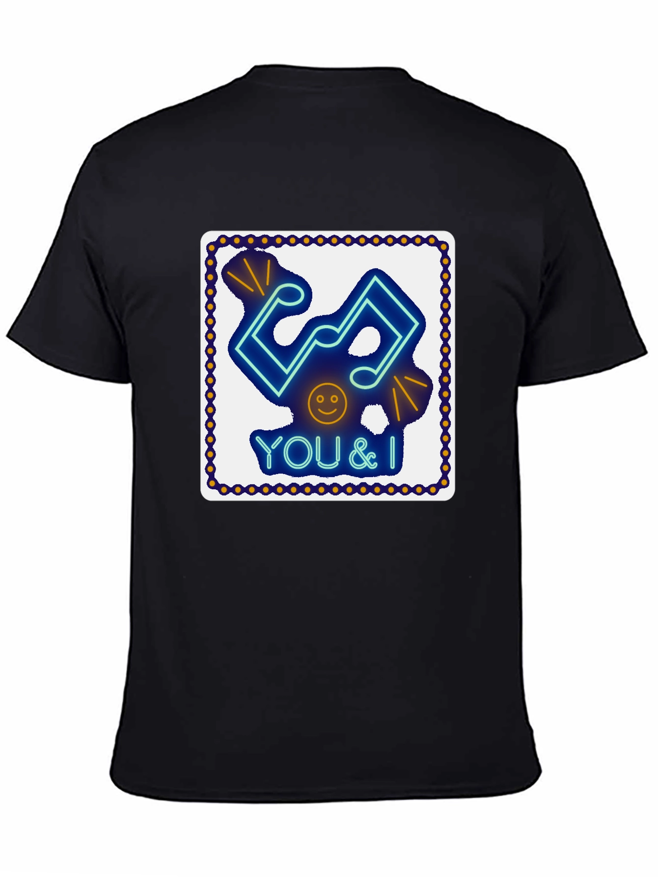 Neon Music Notes T-Shirt - You & I Design