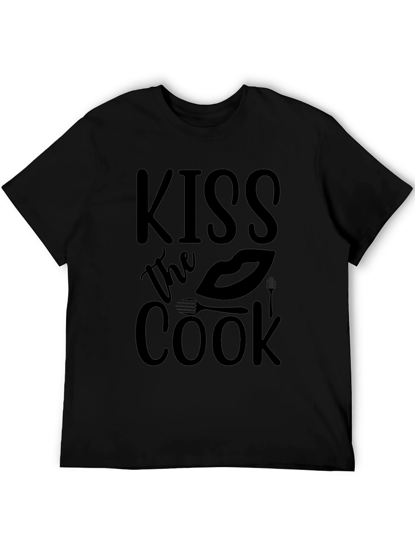 Kiss the Cook Graphic T-Shirt - Black