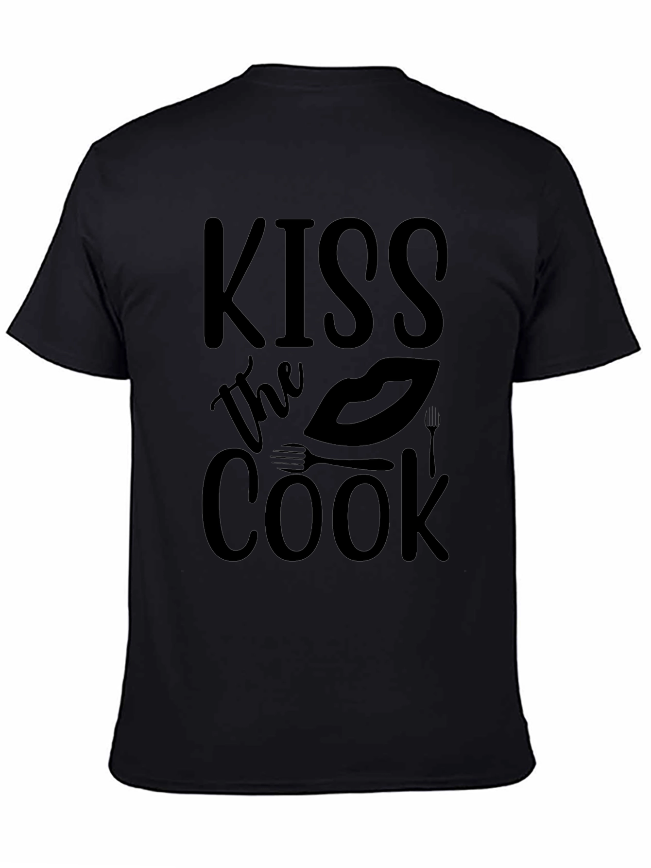 Kiss the Cook Graphic T-Shirt - Black