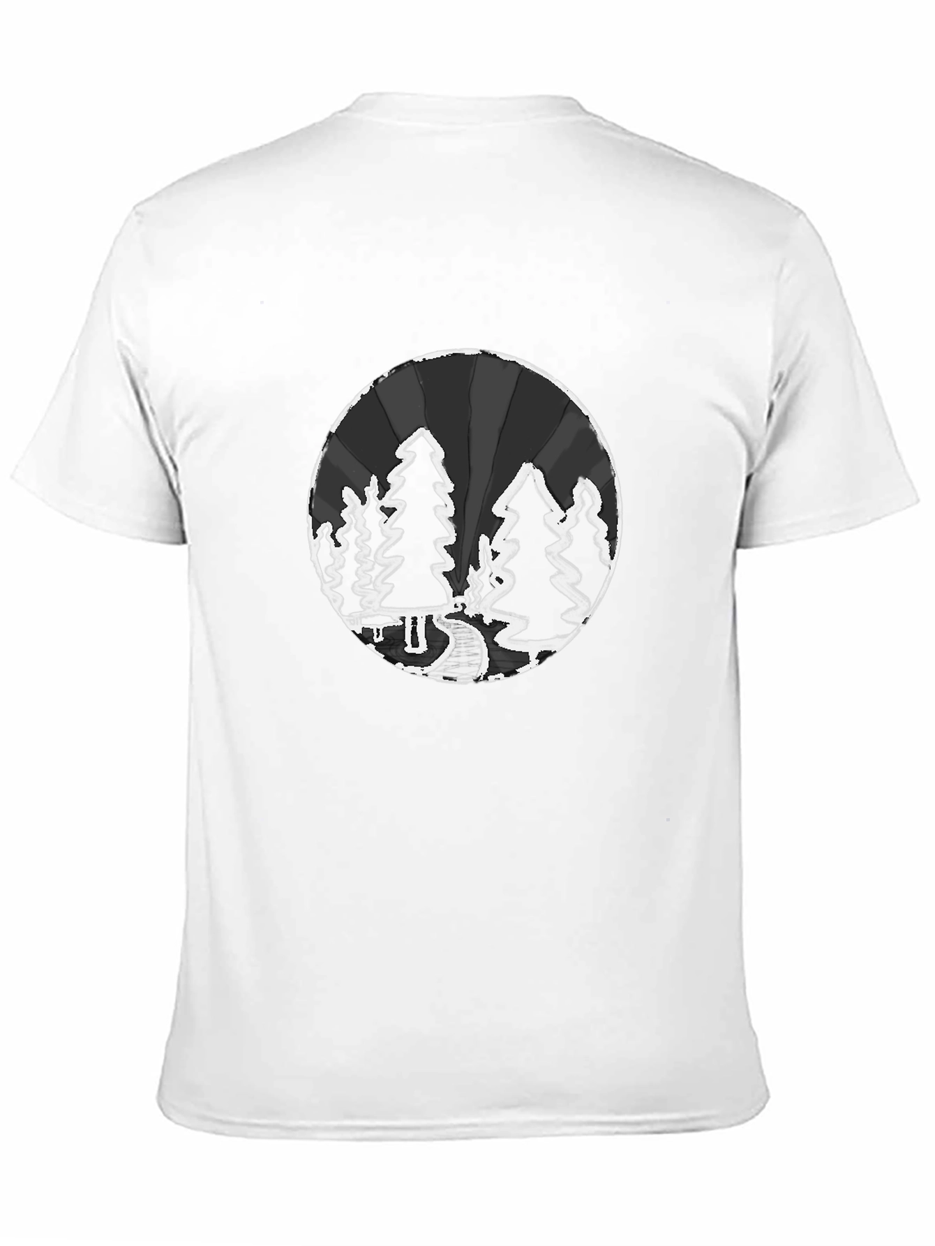 Nature Scene Graphic Print Black T-Shirt