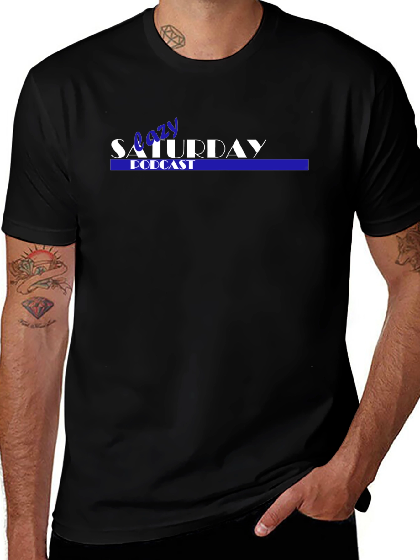 Lazy Saturday Podcast Black T-Shirt